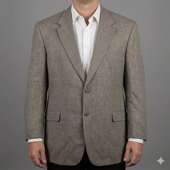 Bert‎ Pulitzer Sport Coat 50 Long Silk Blend Brown Linen Look 2B EUC