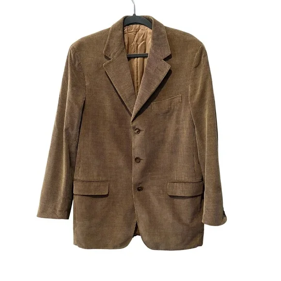 Ermenegildo Zegna Cashco Corduroy‎ Blazer Mens 42 Brown Sport Coat Switzerland