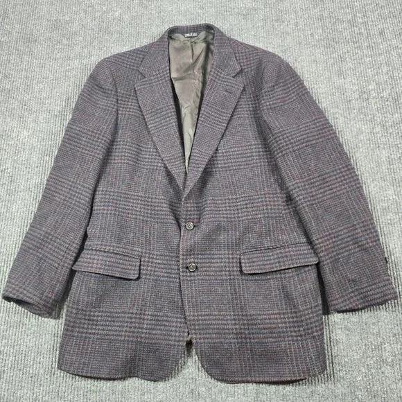 Polo University Club Ralph Lauren Tweed Blazer Men 40 Purple Green British Isles