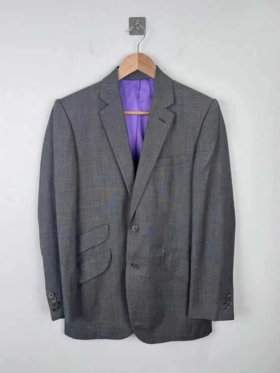 Duncan Quinn Men Grey Blazer Suit Jacket Size 38‎
