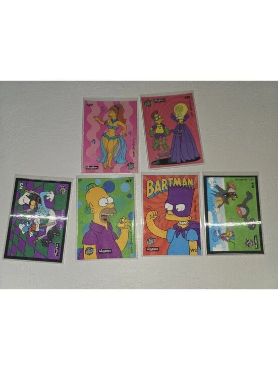 Simpsons Series 2 Wiggle Card Puzzle Near Set Lenticular SkyBox 1994 6 Card Lot