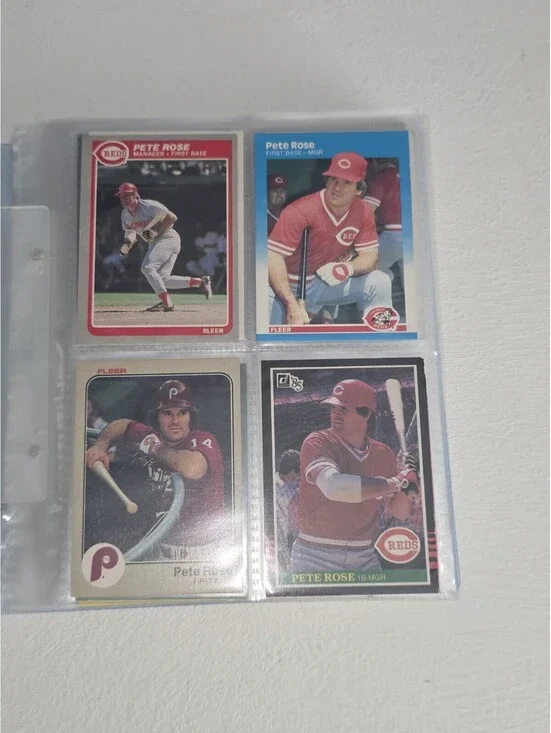 Lot of 100 PETE ROSE CARDS ~TOPPS OPEECHEE FLEER DONRUSS NRMT VTG & Team Cards