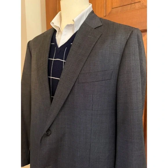Daniel Cremieux Loro Piana Blazer Men 46R Gray Wool Sport Coat Jacket Made Italy