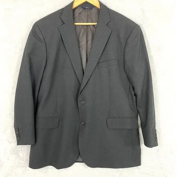 Brooks Brothers Stretch Wool Blazer Sport‎ Coat Men's 46R Gray Suit Jacket