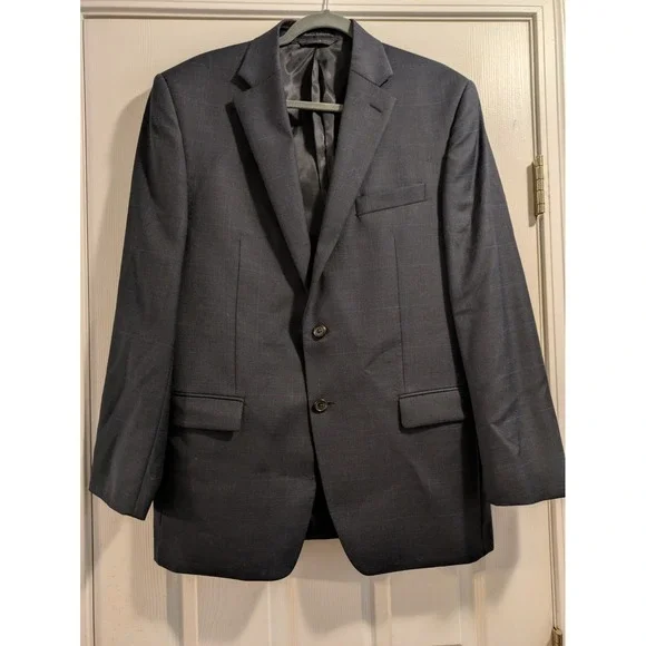 Lauren Ralph Lauren Blazer Men‎ Green Label Wool 40R Charcoal Gray Plaid