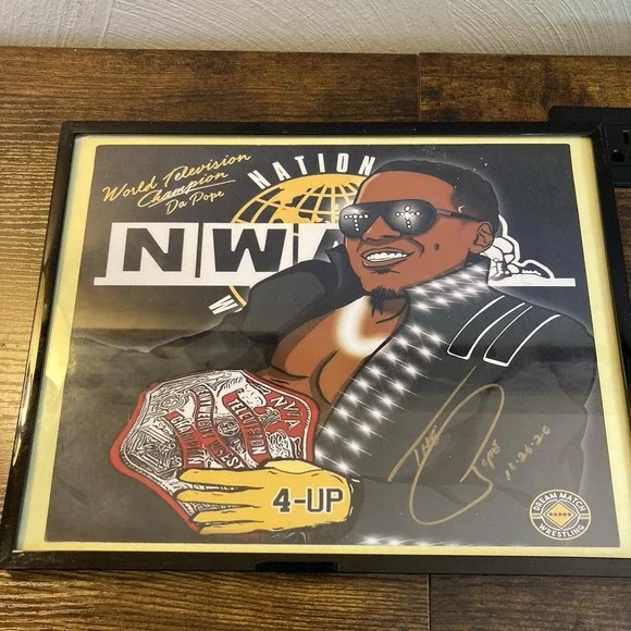 Elijah Burke The Pope Da Pope Wresting Autograph 8x10 NWA WWE Television Champio