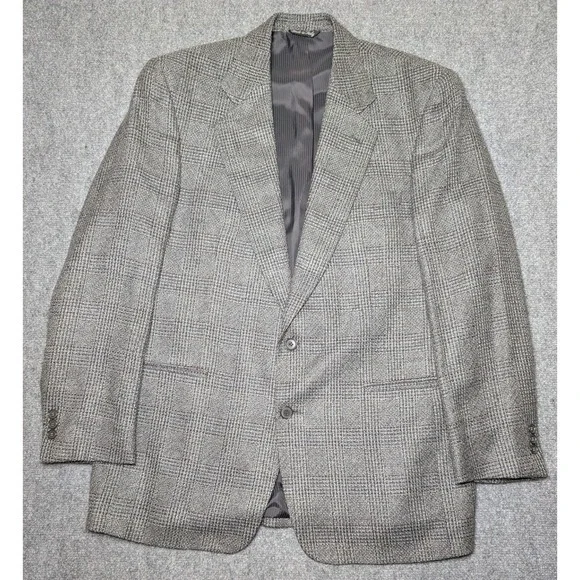 Vito Rufolo Wool Silk Mens Blazer Suit Jacket Size 44‎ LN Sport Coat Gray Tweed