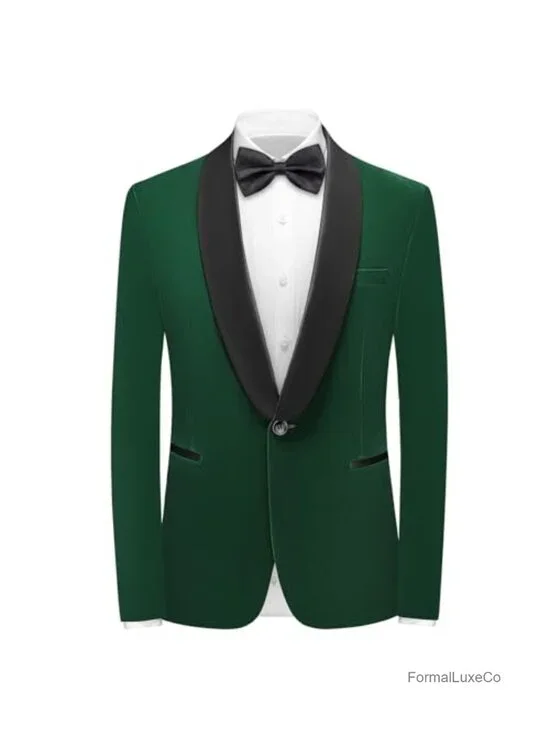 Velvet Tuxedo Blazer Men Slim Fit Shawl Lapel One Button Party Suit Coat