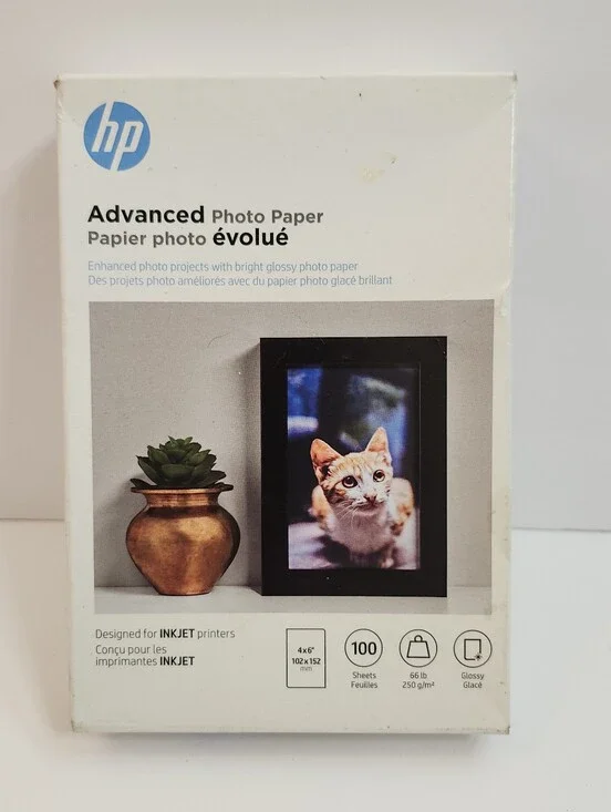 HP Advanced Glossy Photo Paper InkJet Q6638A 100 Sheets 4X6
