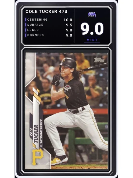 2020 Topps #478 Cole Tucker Pittsburgh Pirates SS MLB - CGA 9.0 Digital Grade