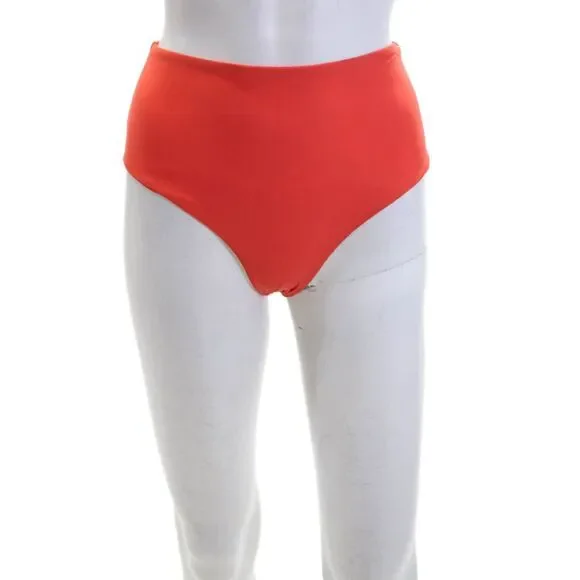 Jade Womens High Waisted Pull On Swim Bikini Bottom Orange Size XS