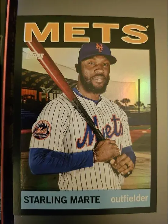 Starling Marte - 2025 Topps Archives BLACK Insert  #92 - Mets - RAW mint