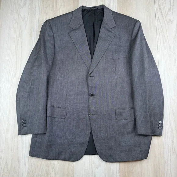Brioni For MAUS & HOFFMAN Colonna Wool 3 Button Blazer Jacket Men's Size 44 Gray