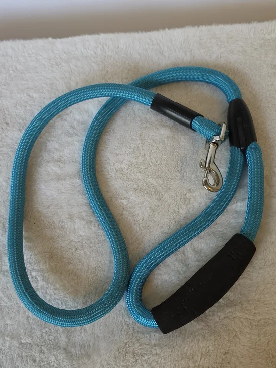 Blue Dog Rope Leash with Padded Handle