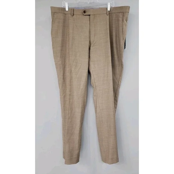 NEW -‎ TOMMY HILFIGER Suit Pants Men 42x32 TAN WOOL BLEND Modern Fit