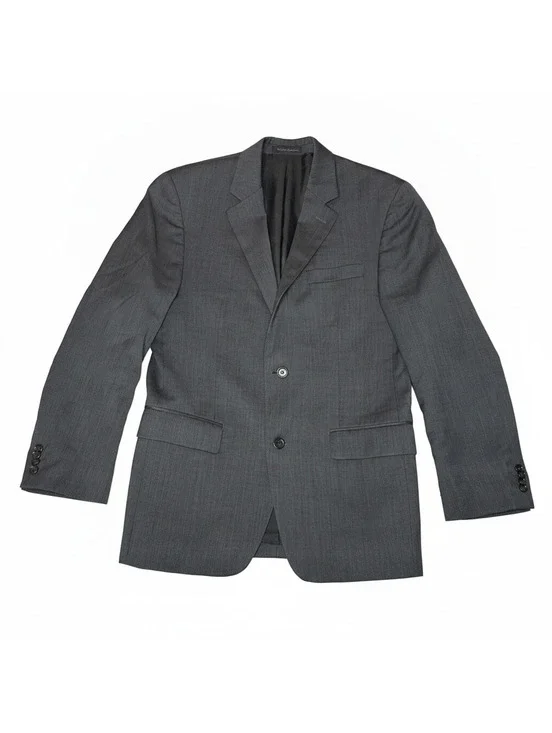 Michael Kors Mens Sz 38R Gray Plaid 100% Wool 2 Buttons Suit Sport Jacket Blazer