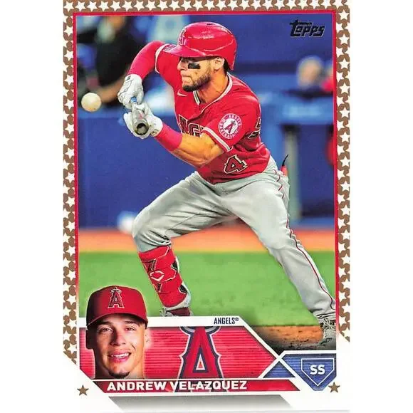 2023 Topps Gold Star Gold Star Andrew Velazquez #605 Los Angeles Angels