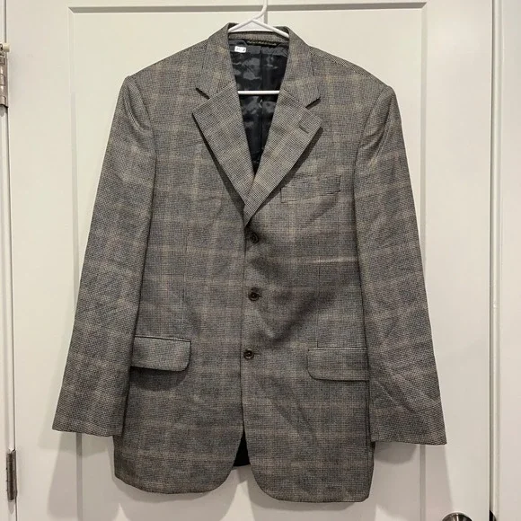 Tessuto Uomo Loro Piana Cashmere Silk Blazer 42R Houndstooth Sport Coat Canada