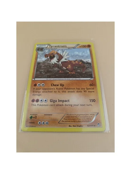Pokemon Tyrantrum 62/111 XY Furious Fists Holo Rare Stage 1 Card Mint