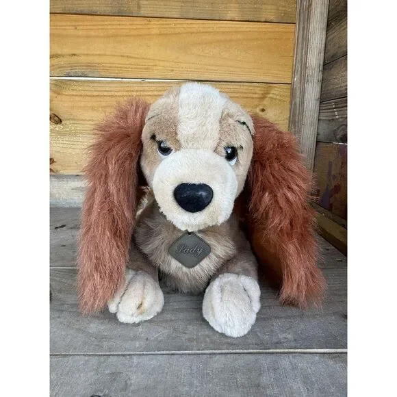 Disney Lady And The Tramp‎ Stuffed Lady Dog With Collar Metal Name Plate