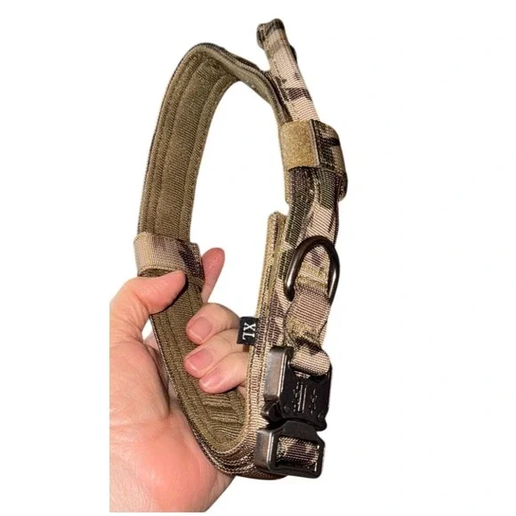 Tactical Dog Collar XL Military Camo Dog Collar & Bungee Leash Heavy Duty‎ 6 ft