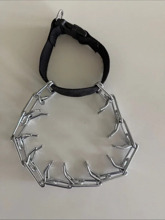 Black and Silver Prong Training Collar - Men Accessories