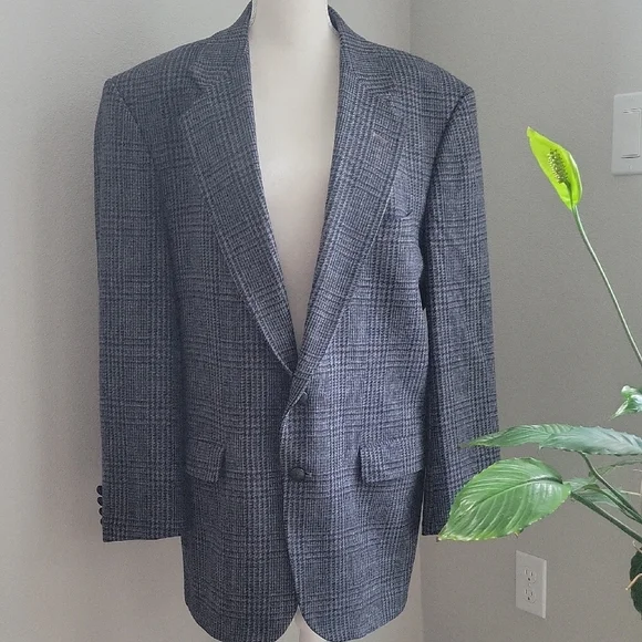 Vintage Woolrich Blazer Plaid Wool Blue Multicolor Excellent Condition