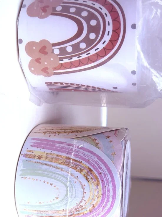 NWT 2-Pack Rainbow Bulletin Board Borders Boho Maroon & Pastel Glitter