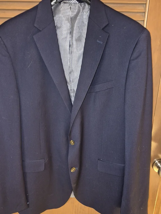 Navy Men's Sport Coat Blazer - Tailored Two-Button Jacket