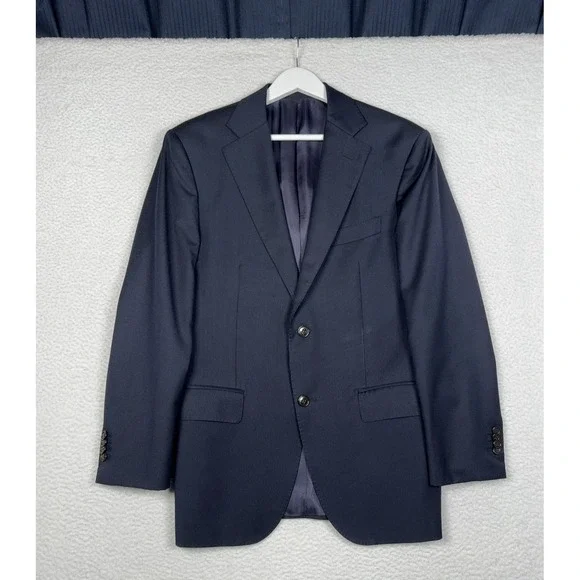 SUITSUPPLY Pure Wool Super 110's Blazer Jacket - Navy Blue Striped -UK 38 EUR 48