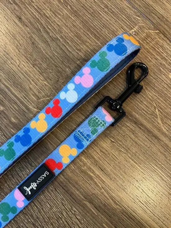 Sassy Woof x Disney Mickey Mouse Multicolored Pattern Dog Leash