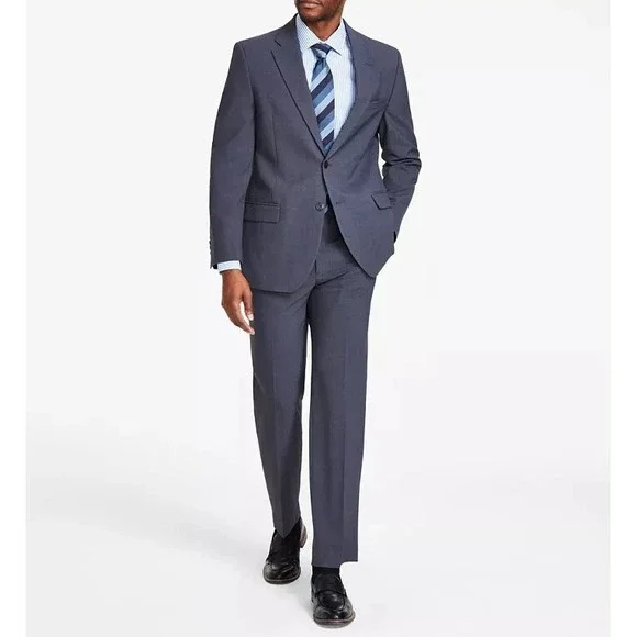 Nautica‎ Mens 2-pc Suit Blazer Jacket 46R Pants 41Wx29L Charcoal