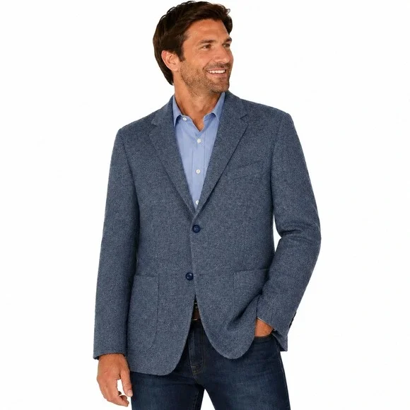 Jos. A. Bank Sport Coat Mens 44R Blue 1905 Tailored Fit Wool Blend Blazer