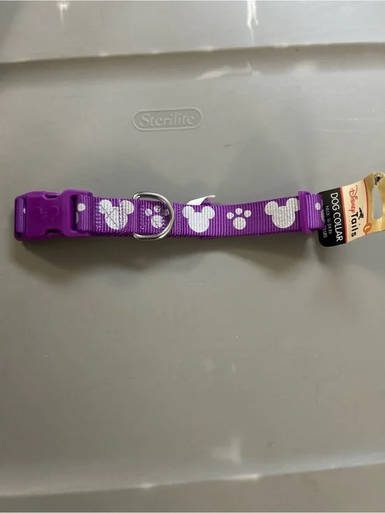 Disney Tails Purple Mickey Paw Adjustable Dog Collar