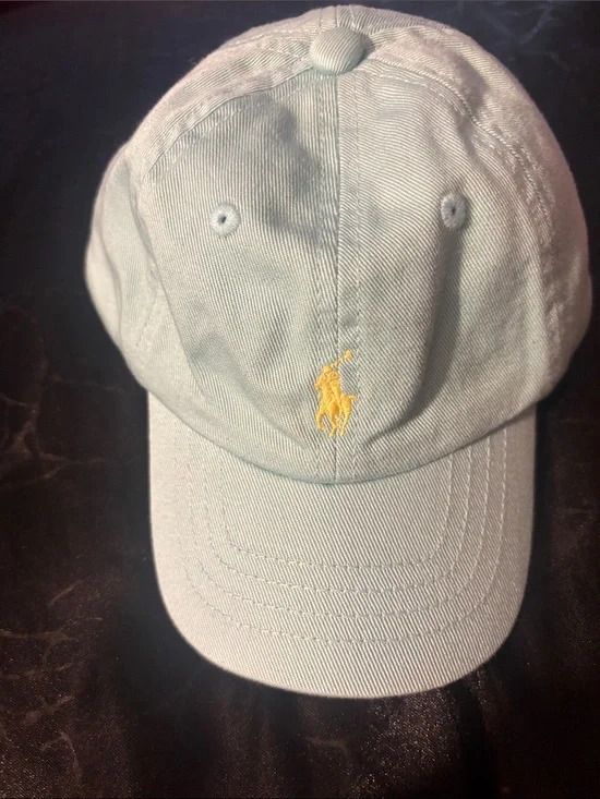 Ralph Lauren Seafoam Colored Cap with Yellow Pony Logo