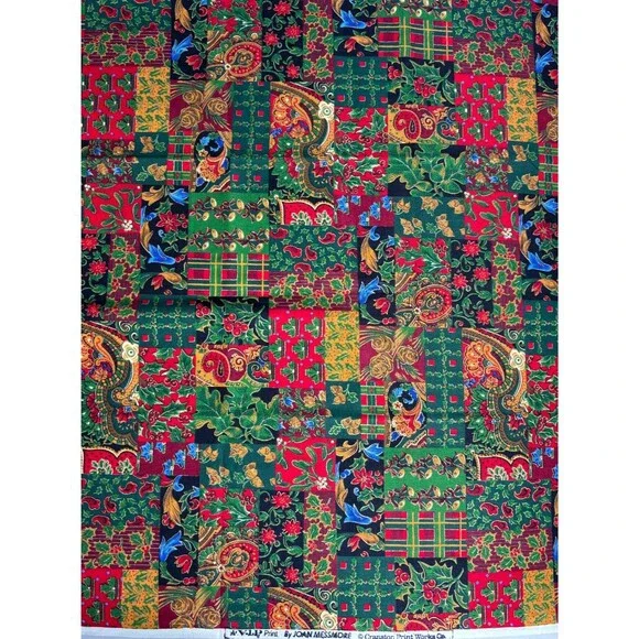 Vintage Cranston VIP Joan Messamore Christmas Patchwork Cotton Fabric 36