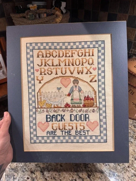 Vintage cross stitch without frame
