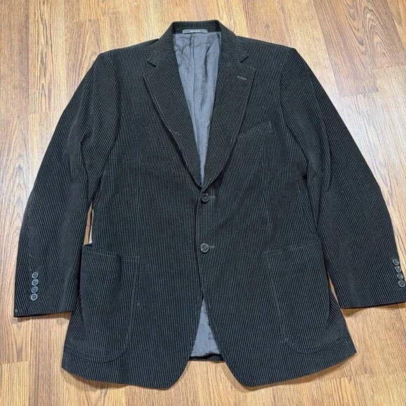 Ermenegildo Zegna City Brown Corduroy Two Button Blazer Sport Coat Mens 42R