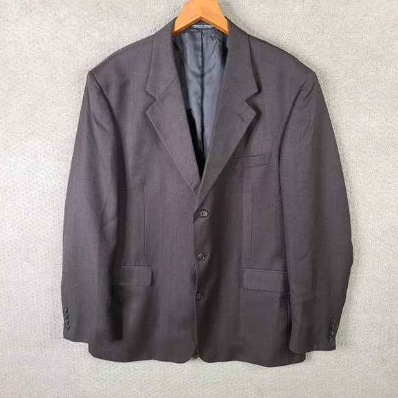 Kilburne And‎ Finch Jacket Mens 46L Brown Blazer Wool Blend 3 Button Suit Coat