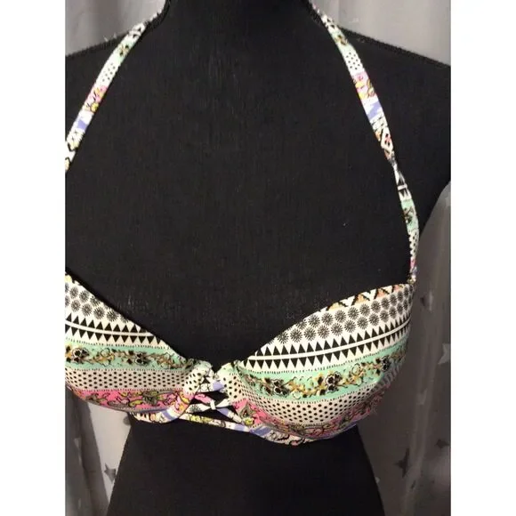Victoria's Secret Halter Bikini Top 36C Padded Removable Straps VNC