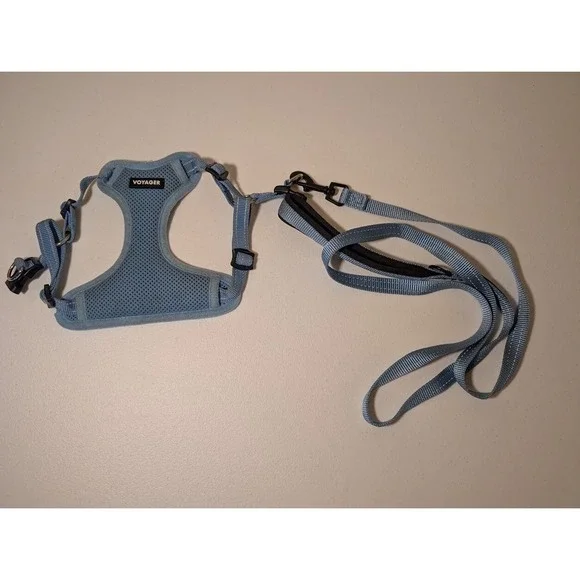 Voyager Adjustable Dog Harness & Leash Set‎ - Blue Mesh, Small/Medium