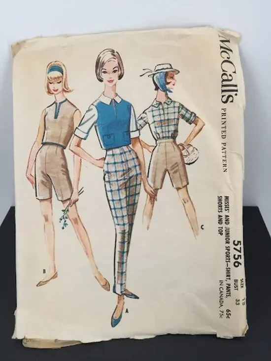 McCalls 5756 Miss Size 13Vintage Sewing Pattern Unused 50s 60s 70s