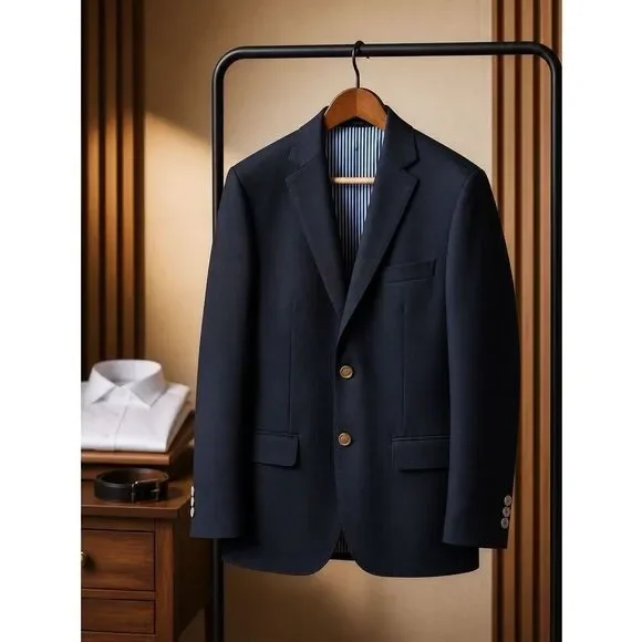 NAVY BLUE 2 BUTTON BLAZER BY CALVIN KLEIN SIZE 44R EUC
