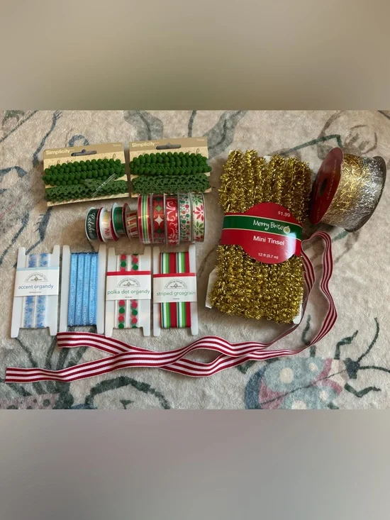 Christmas Ribbons, Trims, & Tinsel Collection