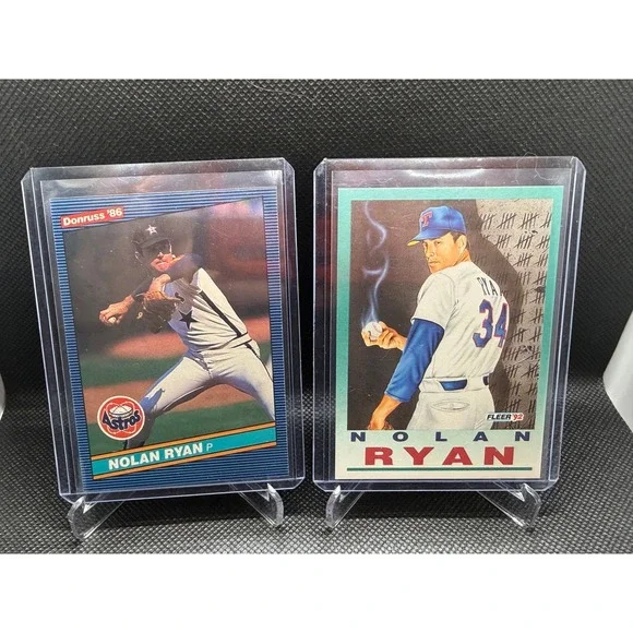 Nolan Ryan Baseball Card Lot 1986 Donruss 258 Astros 1992 Fleer 710 Rangers NM