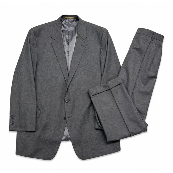 Joseph Abboud 54L 48x32 Gray 2pc Pant Suit Tollegno 1900 Italian Fabric Wool USA