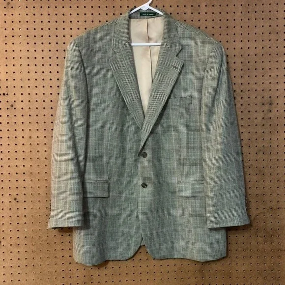 Lauren Ralph Lauren Men's Plaid Blazer Silk Wool‎ Sport Coat Academia Preppy 48R