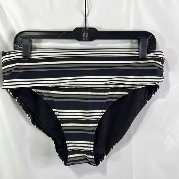 Bond-Eye striped roll waist bikini bottom