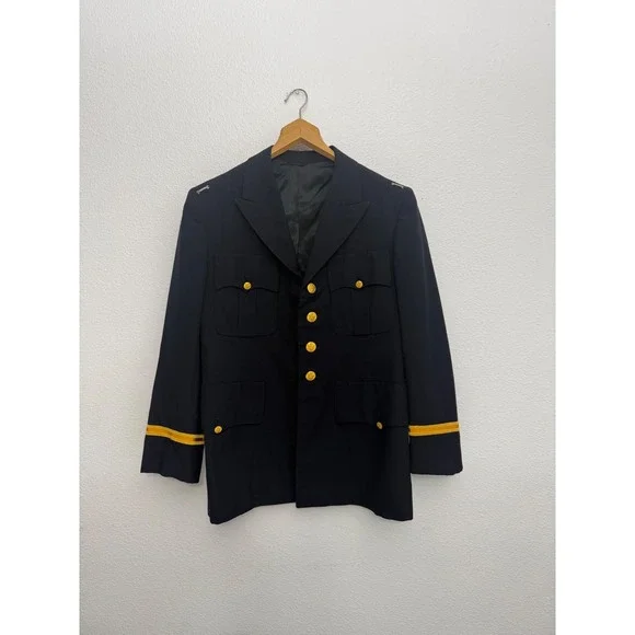 Vintage Lauterstein's San Antonio Military Dress Uniform Jacket Navy Blue Gold