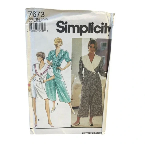 Simplicity 7673 Misses Culottes & Top Sewing Pattern Size 10-16 Vintage
